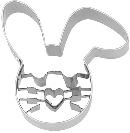 Ausstechform Hase mit Herznase – Birkmann – silber, 5 cm, Edelstahl, mit Innenprägung, rostfrei, spülmaschinengeeignet, ideal als Keksausstecher Ostern, für Plätzchen, Fondant, Osterhasen & DIY