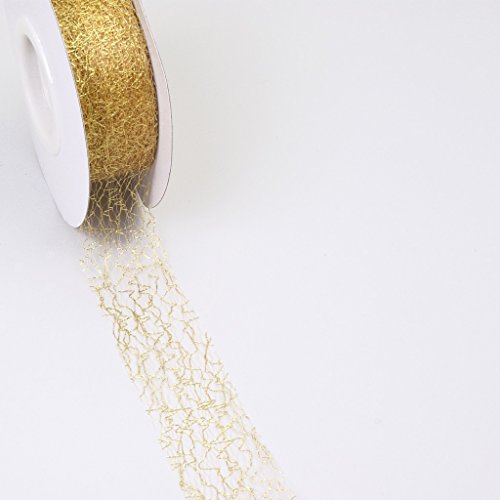 Spiderweb Dekoband - 3cm metallic Gold - Rolle 25m - 67 003-R 30 (Gold, 30mm x 25m)