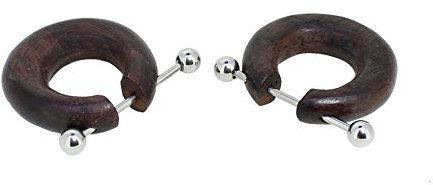 budawi® - Holz Ohrstecker Kreole Edelstahl, Holzkreolen Holzschmuck Holzohrringe