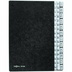 Pagna Pultordner 1-31/1-12 44 Fächer schwarz englisch