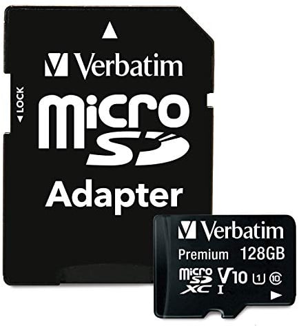Verbatim Premium Micro SDXC Speicherkarte mit Adapter, 128 GB, Datenspeicher für Foto- und Video-Aufnahmen, Micro SD Karte in schwarz, ideal für Handy, Kamera oder Tablet