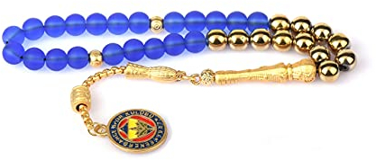 Remi Bijou Gebetskette - Tesbih 33 Perlen Fenerbahce FB für Fußballfans Blau Gold Farbe