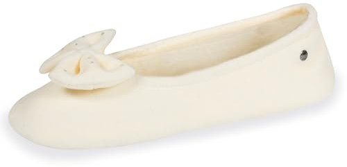 Isotoner Chaussons Ballerines Femme,Ivoire,39/40 EU