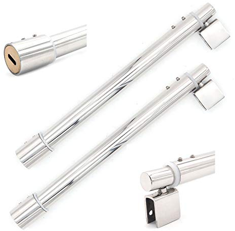 Juego de 2 barras telescópicas de soporte para mampara de ducha NUZAMAS de 300 mm a 500 mm, vidrio a pared, 25 mm, se adapta a vidrio de 8 mm a 12 mm, brazo de soporte de acero inoxidable