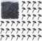 INCREWAY 200 chiodi decorativi rotondi da 1,2 cm, con scatola, kit di perni per mobili imbottiti, pannelli di sughero o progetti fai da te, nero