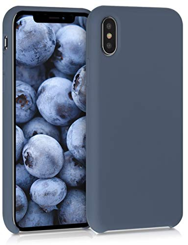 kwmobile Case Compatible with Apple iPhone X Case - TPU Silicone Phone Cover with Soft Finish - Dark Slate