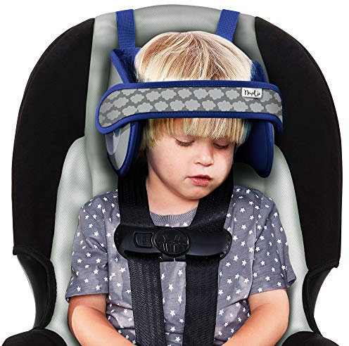 NAPUP Kinderkopfstütze für Autositze – sichere, bequeme Kopf- und Nackenkissen Stützlösung für nach vorne gerichtete Autositze und hohe Rückenlehnen – Baby- & Kinder-Reisezubehör (Dunkelblau)