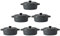 Lot de 6 Mini Cocottes Ovales Grises Céramique Double Poignées Avec Couvercle 14cm x 6,3cm Contenance Moule 150ml Ramequin Résistant Haute Température Four Pour Petits Plats (Grises, Lot de 6)