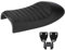 Dioche Universal-Leder, Motorradsitz, Modifikation des Sitzes, Motorradsitzes, PU-Leder, Vintage-Racer, flacher Sitz, Sattelkissen (D)