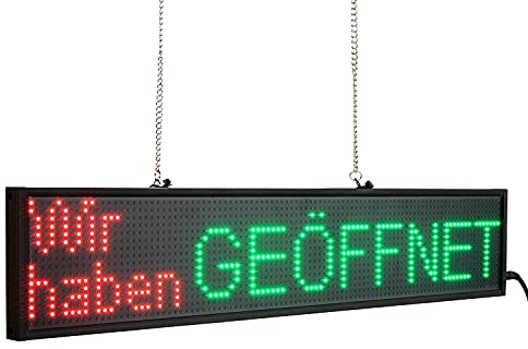 Leadleds P5 LED-Anzeigetafel, programmierbare Bildlaufnachricht, RGB-LED-Zeichen 16 x 96 Pixel, Verwendung in Innenräumen für Werbung, Unternehmen, Schule, Ladenfront Multi-colored