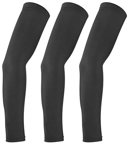 Alvinlite Manicotti di raffreddamento unisex Manicotti elastici Manicotti di protezione solare Manicotti per le mani per corsa sportiva Ciclismo 3PCS(Black XL)