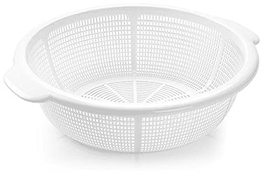 CABLEPELADO Escurridor Verduras plastico, Escurridor Pasta, Colador de Cocina, Colador de Drenaje, Escurridor de Cocina, Diámetro Superior 31 cm, Plástico, Libre de BPA, Apto Lavavajillas, Blanco