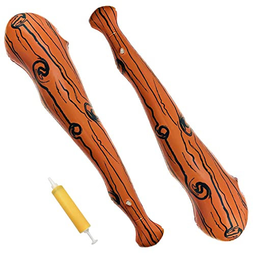 Darovly 2 mazze da baseball gonfiabili da 88,9 cm con 1 pompa, per feste di compleanno, carnevale, cosplay, regali per bambini
