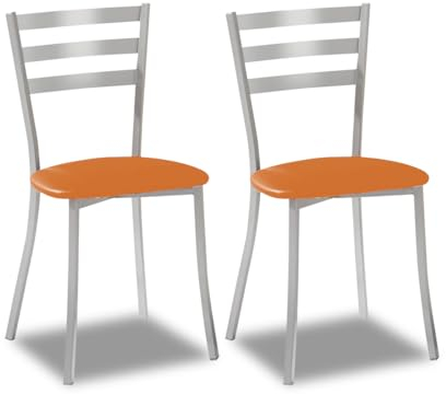 ASTIMESA SCRRNA Dos sillas de Cocina, Metal, Naranja, Altura de Asiento 45 cms