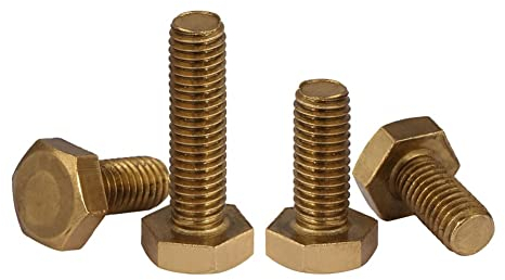 CONPHERON Messing Sechskantschrauben Messingschrauben Außensechskant Maschinenschrauben M10x20 mm,2 Stück