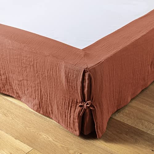 Cache-sommier Gaze de Coton 160 x 200 cm Gaia Terracotta
