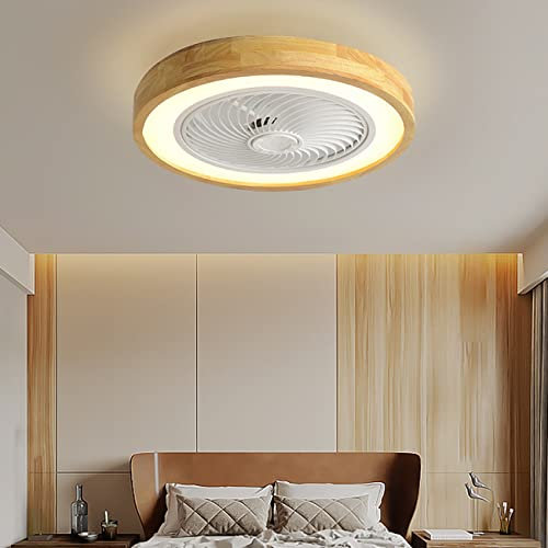 YUNZI Ventilador De Techo De Madera Con Luz Reversible, Silencioso, Mando a Distancia, Dimerizable Para Dormitorio, Sala, Comedor - 72W