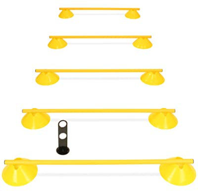 SPORTIKEL24 Cavaletti Mini-Hürden 5er Set – Mulden Gelb & Stangen Gelb – sichere Trainingshürden für Hunde – Agility & Koordination