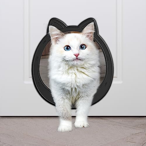 Classicmacher Large Cat Door, Cat Door Interior Door, No Flap Cat Door, Easy to Install, Strong Pet Door for Cat, No Training, Up to 22 LBS,Black
