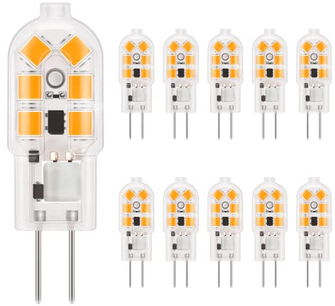 DiCUNO G4 LED Lampe 1.5W, Warmweiß 3000K, ersetzt 20W Halogen, 140lm, CRI 98 Vollspektrum, kein blaues Licht, 12V AC/DC, Abstrahlwinkel 360°, ProOE Serie, Flimmerfrei, nicht dimmbar, 10er Pack