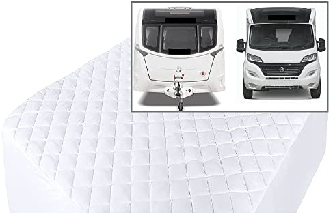 CARAVAN/MOTOR HOME ISLAND BED WATERPROOF QUILTED FITTED MATTRESS PROTECTOR (Hand Made to order) (8 (20cm Deep)