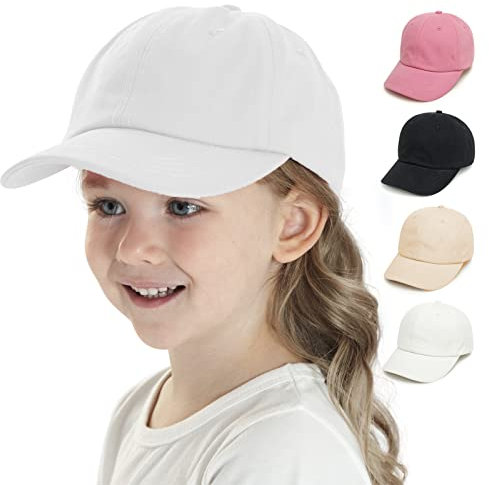 YANWANG Baby Kinder Solide Farbe Baseballkappen Einstellbare Baumwolle Sonnenhut für Kleinkind Jungen Mädchen(White,6-24Monate)