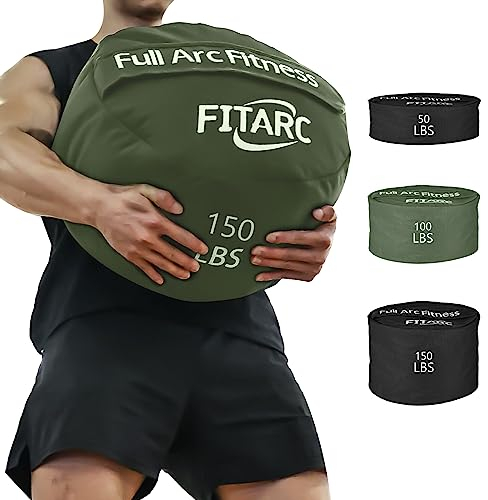 Fitarc Sandsack Workout-Tasche, Sandsäcke für Kraftsport, Sandsack für Fitness und Krafttraining, Cross-Training & Bewegung, Workouts-Ausrüstung Sand Nicht enthalten (Grün, 68 kg)