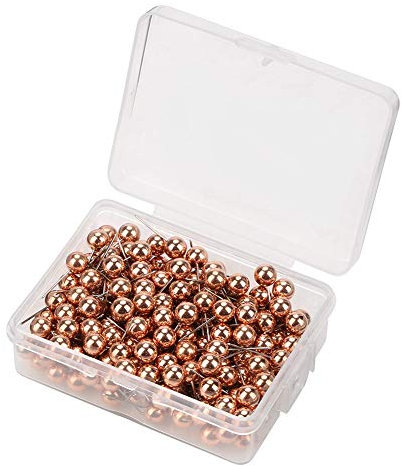 Pack of 200 Round Plastic Ball Thumb Pins Decorative DIY Tool (Rose Gold) Rose Gold Push, Rose Gold Push, Rose Gold Push, Pink, Rose Gold Push, Push, Rose Gold Push, Cork Board + rose gold push pins