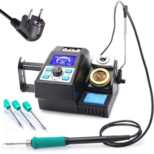 YIHUA 982 Kit per stazione di saldatura di precisione con display LCD digitale, compatibile con cartucce per punte da saldatura C245, 4 canali di memoria, riscaldamento rapido per la microsaldatura