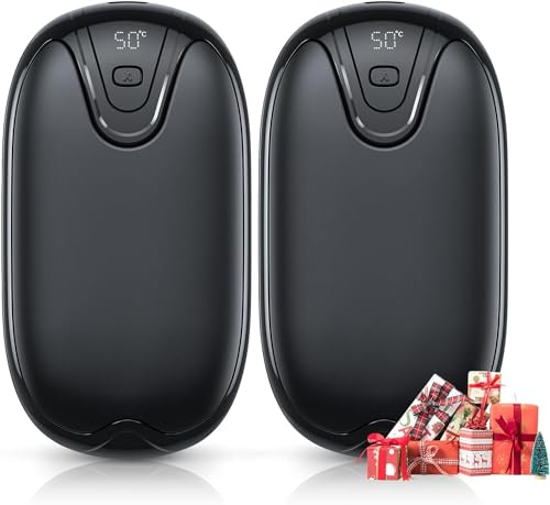 KICLBD Handwärmer, 2-in-1-USB-wiederaufladbarer Handwärmer, tragbarer elektrisch Handwärmer mit 3 einstellbaren Heizmodi, Geschenk für Reno, Golf, Camping, Wandern (Black)