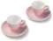 Terra Home 2er Espresso-Tassen Set - Rosa, 90 ml, Matt, Porzellan, Dickwandig, Spülmaschinenfest, italienisches Design - Kaffee-Tassen Set mit Untertassen