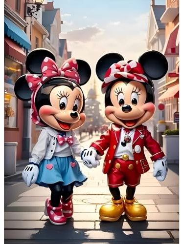 DPHERO 5D Diamond Painting Maus Diamant Painting Bilder Karikatur Diamond Kunst Erwachsene Cartoon Diamond Painting DIY Diamant Bilder Kinder Cross Stickerei Malerei Kits Wand Dekor 30x40cm