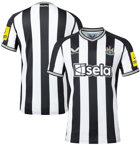 Castore NUFC Herren Heimtrikot 2023-24, schwarz/weiß, S