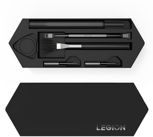 Lenovo Kit de Limpieza para Legion, Incluye Destornillador, Puntas T5 y PH0, Herramienta de Separación Doble Punta para Las Teclas, Cepillo, Púa Plástica de Apertura, Paño de Limpieza, Color Negro