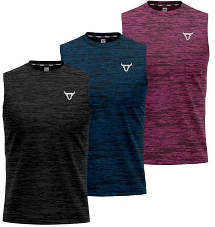 3 Pack Running Muscle Sleeveless Tank Top for Men Dry-Fit Workout Tops Shirts Training Bodybuilding Vests