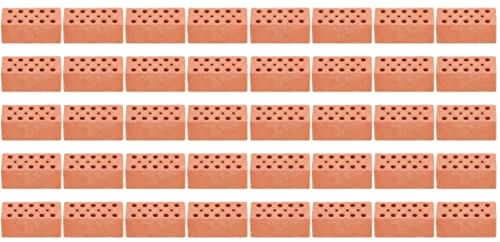 HEMOTON 40 STK simulierter Ziegel Miniaturspielzeug Ziegel für den Garten deko Schreibtisch zubehör Miniatur-Wandziegel Zubehör für die Landschaftsgestaltung Mini rot Kleiner Ziegel Möbel