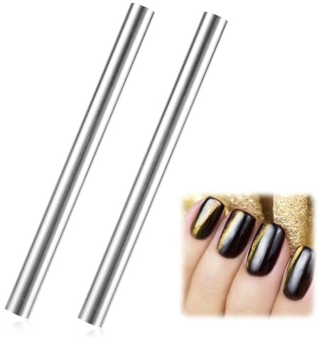 2pcs Cat Eye Magnet Tool, Double-Head Cat Eye Magnet Pens Extra Long Cat Eye Magnet Sticks Cat Eye Gel Nail Polish Tools Nail Magnet Tool for DIY 3D Nails