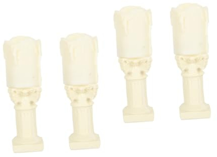 Garneck 4 Stück Kerze Nachtlicht Retro Styles knopfbatterien Halloween- griechische Einrichtung LED Schreibtischlampe hochzeitsdeko Mini-Kerzenlicht Kerzenlampe elektronisch