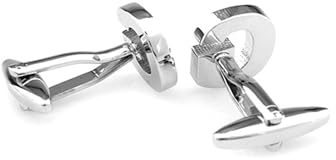 Dsnyu Manschettenknöpfe Herren Initialien, Manschettenknöpfe Silber Alphabet G Hemd Anzug Schmuck für Geburtstag Hochzeit