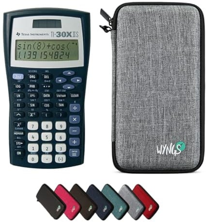 TI-30XIIS inkl. WYNGS Schutztasche Hellgrau - Wissenschaftlicher Taschenrechner - Basic Set