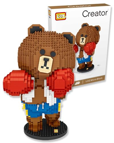 LOZ Klemmbausteine | Manga Serie Baustein Bausatz | Boxender Bär | Japan Hero Lonestar Bricks | DIY