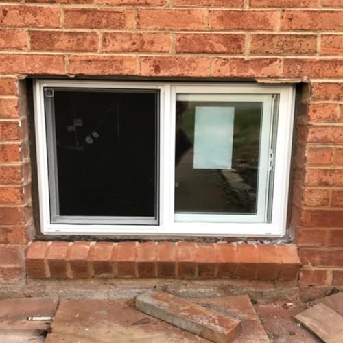 Ventana Ventanas correderas Finestra Scorrevole Orizzontale Interna/esterna, Finestra Di Ventilazione - Telaio In Alluminio E Vetro Temperato, Sostituzione Lucernari Per Garage Orizzontali(WxH 40x16in