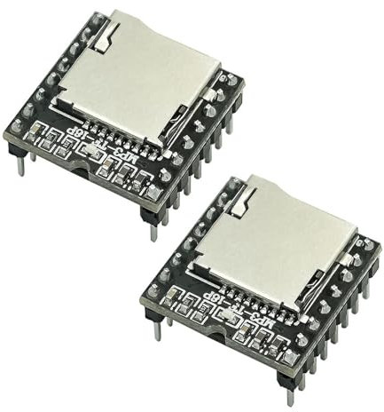 2 x Mini MP3 Player Modules Music Player Voice Decoding Board Sound Module Support Memory Card USB Flash Drive