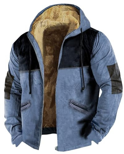 Herren Lederjacke Bomberjacke Herren Winterjacke Herren Outdoor Jacken für Herren Winterjacke Skischuhe Herren Winterjacke Teenager Arbeitsjacke Herren Winter Herren Übergangsjacke Blau 7Xl