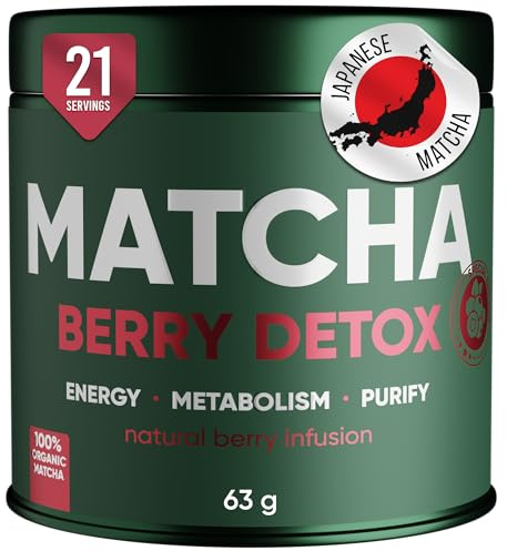 WOW TEA Matcha Pulver – Fruchtige Mischung mit Beere & Grüntee für dein tägliches Tee-Ritual – Japanischer Matcha Tee für Flasche oder Thermos (Matcha Berry Detox)