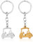 2pcs Porte Clés Voiturette de Golf, Porte Clés de Golf en Alliage de Zinc Porte Clés Voiturette de Golf Scintillant Argent Or Porte Clés Style Golf pour Homme Amateurs de Golf