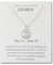 Philip Jones Gemini Star Sign Zodiac Necklace and Quote Card with Zircondia® Crystals