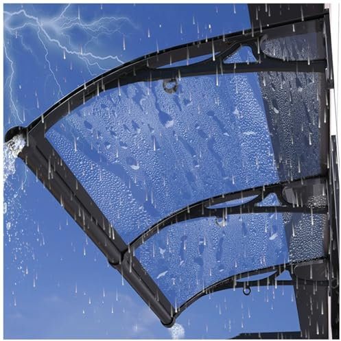 Portes Et Fenêtres Auvent Marquise Extérieure avec Grande Gouttière Marquise de Protection Solaire Marquise Transparente Invisible Auvent de Porte D'entrée Marquise de Protection Solaire de Jardin(80*