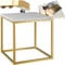 tectake® Couchtisch, Kleiner Tisch, Beistelltisch Metall und Marmor, Wohnzimmer Möbel, Coffee Table, Beistelltisch, Nachttisch, Sofatisch, Kaffeetisch modern, Kleinmöbel - Gold/weiß
