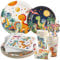 Easy Joy Dinosaur Party Decorations for Kids Dino Party Plates Jungle Safari Theme Tableware Set-100PCS Dinosaur Paper Plate Cups and Napkins for Boys Kids Birthday Baby Shower Supplies Serve 20